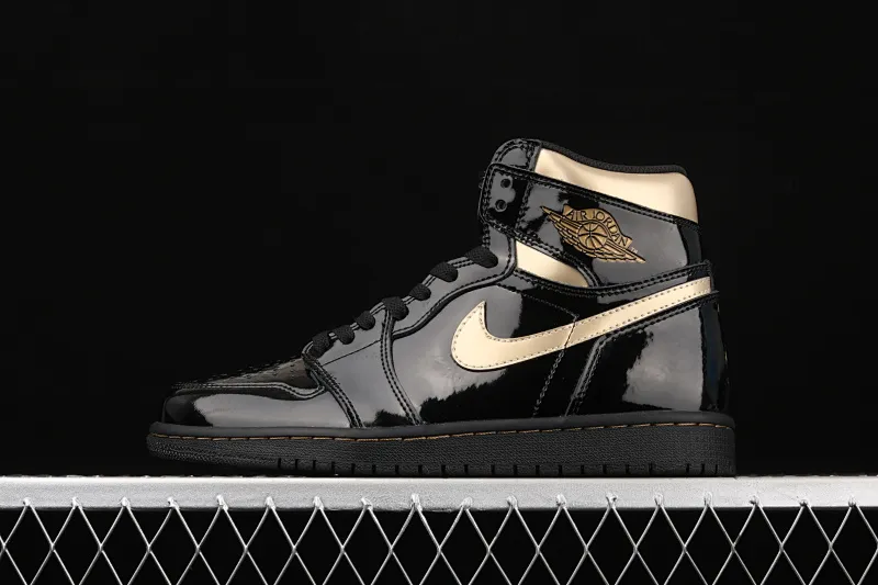 All categories Air Jordan Jordan series basketball shoes Air Jordan 1 High X version Air Jordan 1 High OG "Black/Metallic Gold" AJ1 Joe 1 patent leather black gold 555088-032